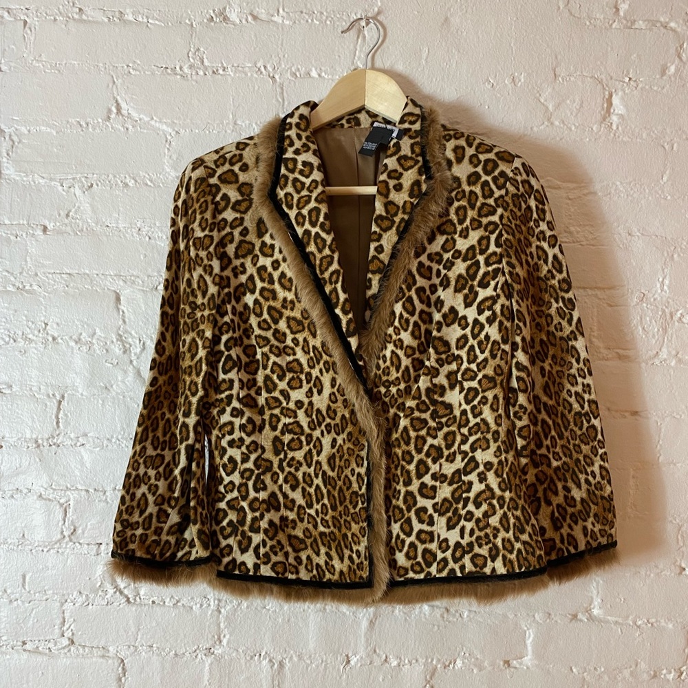 Etcetera Leopard Fur Embellished Blazer. Perfect Conditon. No noticeable flaws.